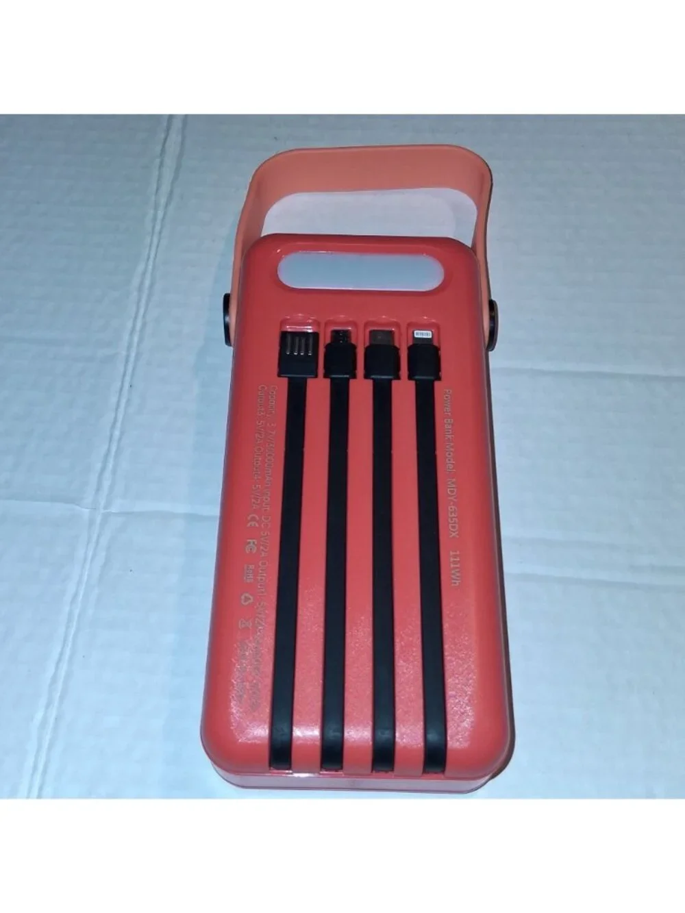 Letscom Solar Power Bank 30000mAh With Built-In Cables & LED Display For USB Dev